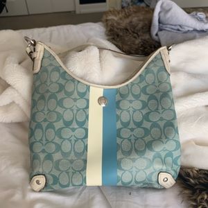 Blue/white coach bag